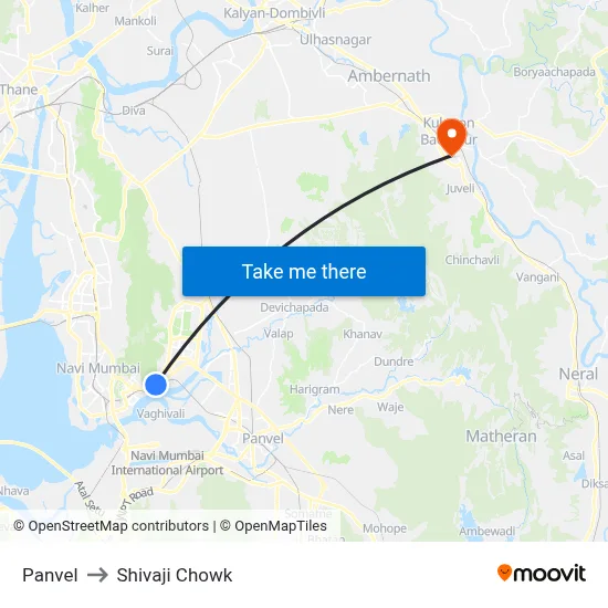 Panvel to Shivaji Chowk map