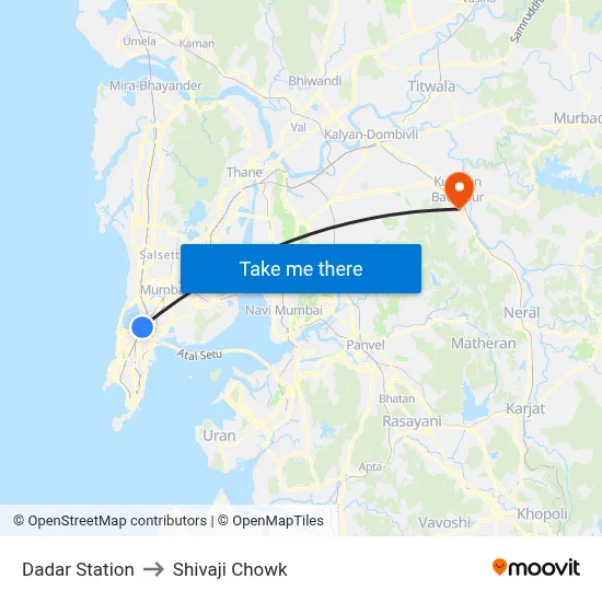 Dadar Station to Shivaji Chowk map