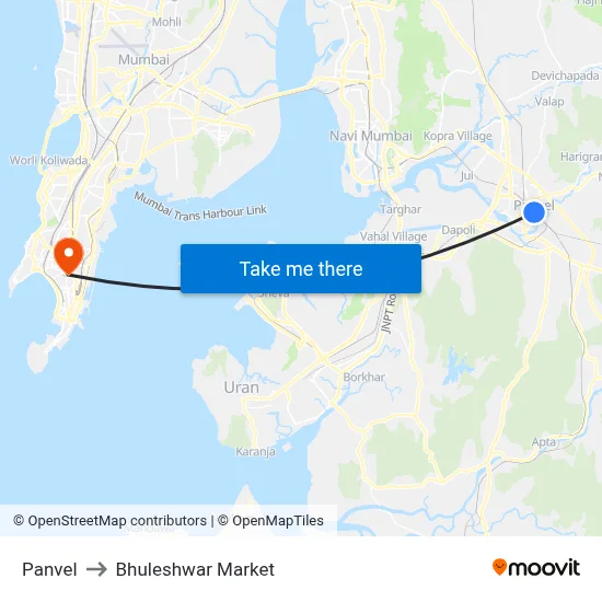 Panvel to Bhuleshwar Market map
