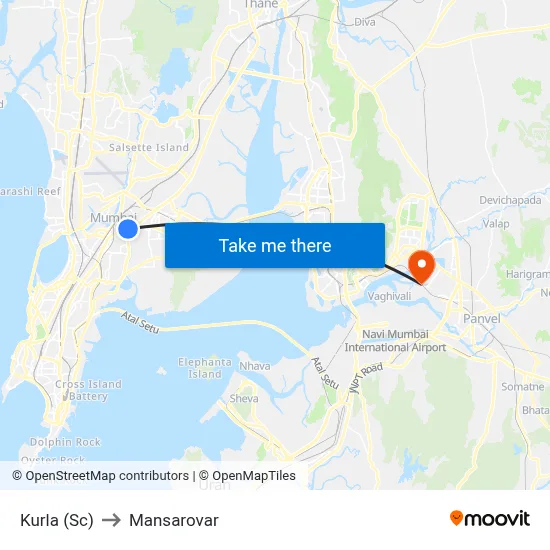Kurla (Sc) to Mansarovar map
