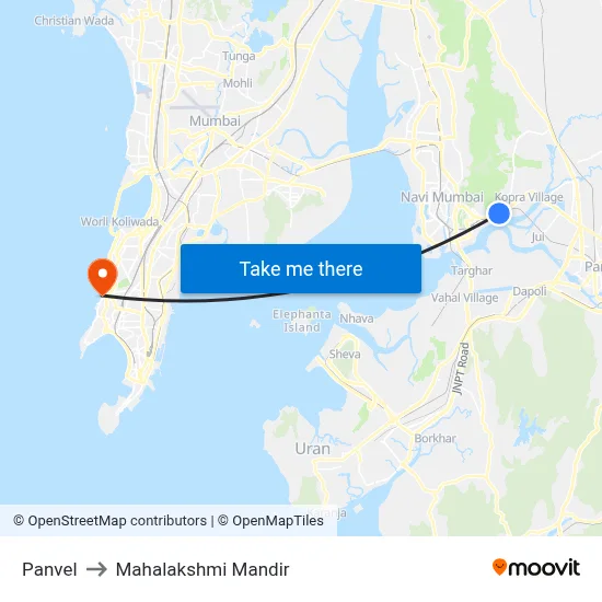 Panvel to Mahalakshmi Mandir map