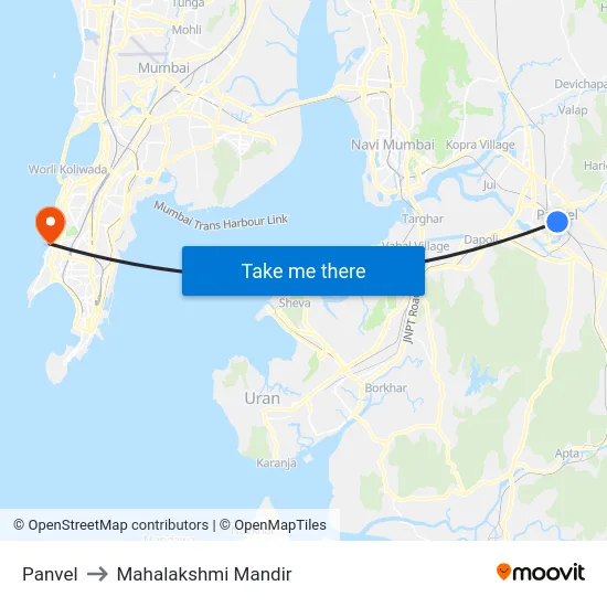 Panvel to Mahalakshmi Mandir map