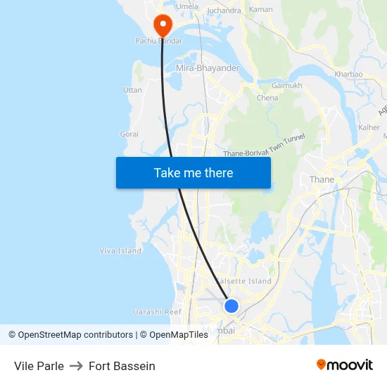 Vile Parle to Fort Bassein map