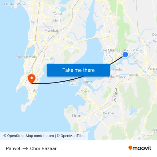 Panvel to Chor Bazaar map