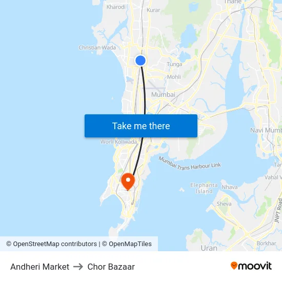 Andheri Market to Chor Bazaar map