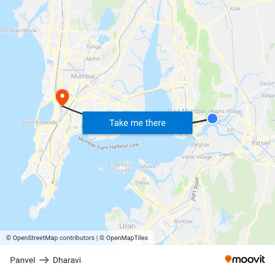 Panvel to Dharavi map