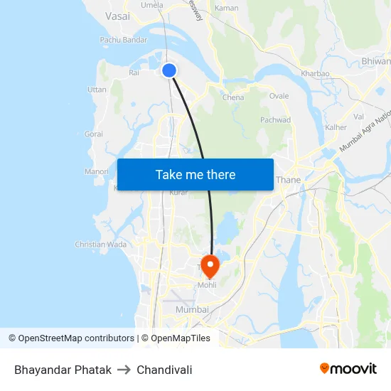 Bhayandar Phatak to Chandivali map