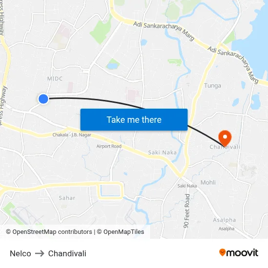Nelco to Chandivali map