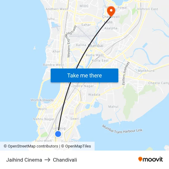 Jaihind Cinema to Chandivali map