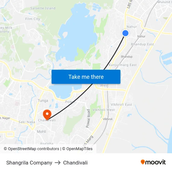 Shangrila Company to Chandivali map