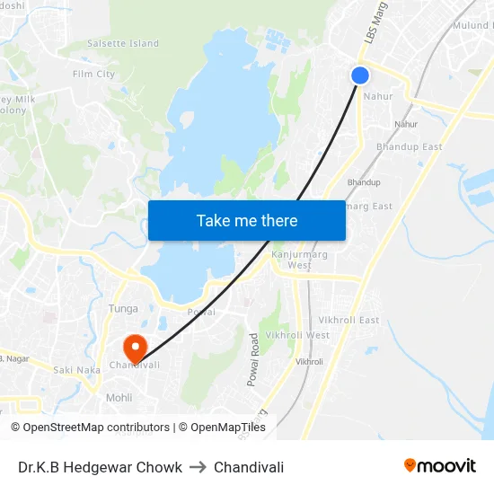 Dr.K.B Hedgewar Chowk to Chandivali map