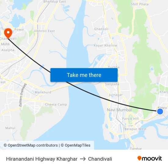 Hiranandani Highway Kharghar to Chandivali map