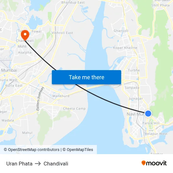 Uran Phata to Chandivali map