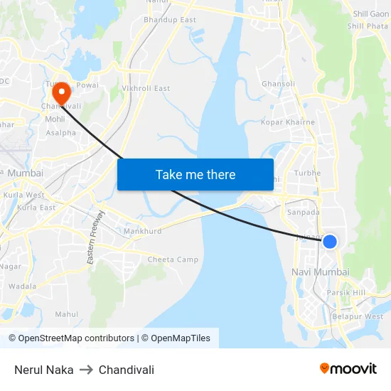 Nerul Naka to Chandivali map