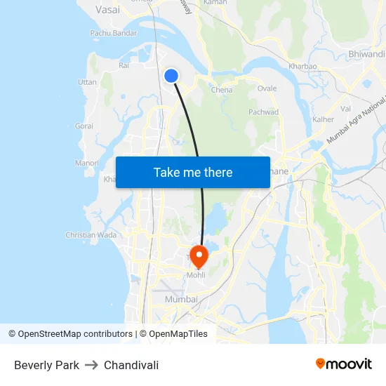 Beverly Park to Chandivali map