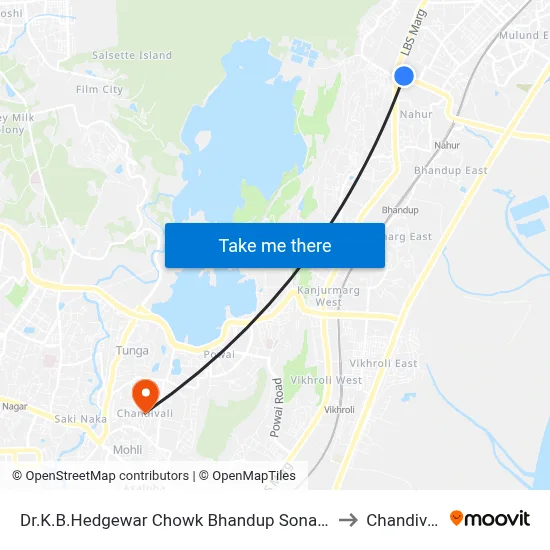 Dr.K.B.Hedgewar Chowk Bhandup Sonapur to Chandivali map