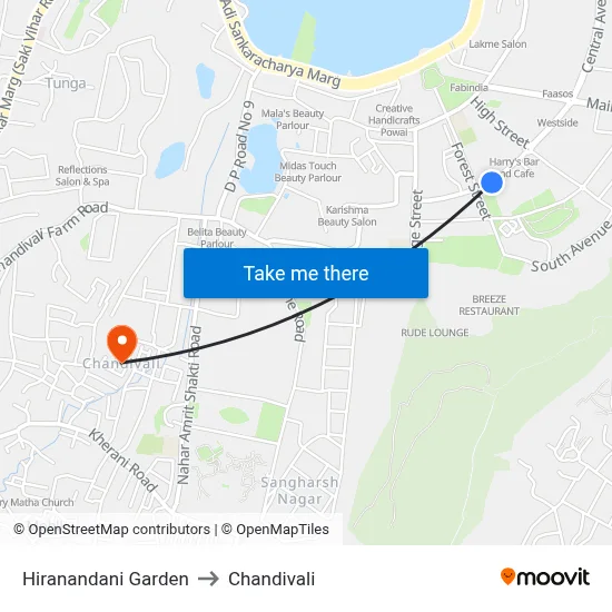 Hiranandani Garden to Chandivali map