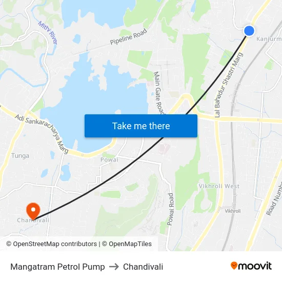 Mangatram Petrol Pump to Chandivali map