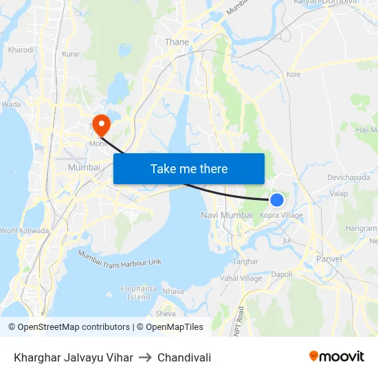 Kharghar Jalvayu Vihar to Chandivali map