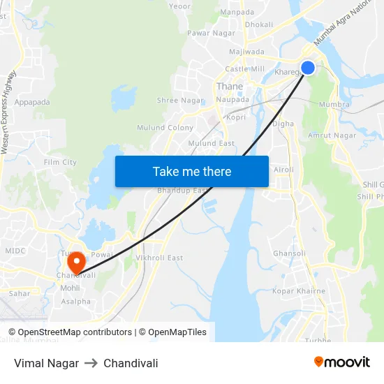 Vimal Nagar to Chandivali map