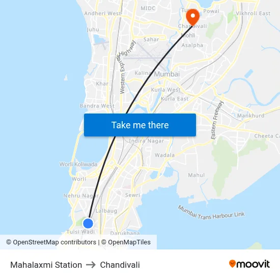 Mahalaxmi Station to Chandivali map
