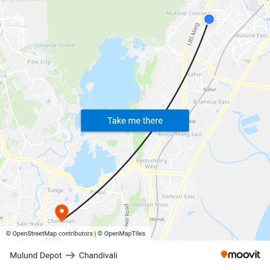 Mulund Depot to Chandivali map