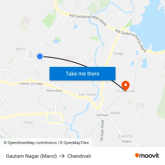 Gautam Nagar (Marol) to Chandivali map