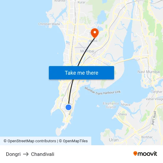 Dongri to Chandivali map