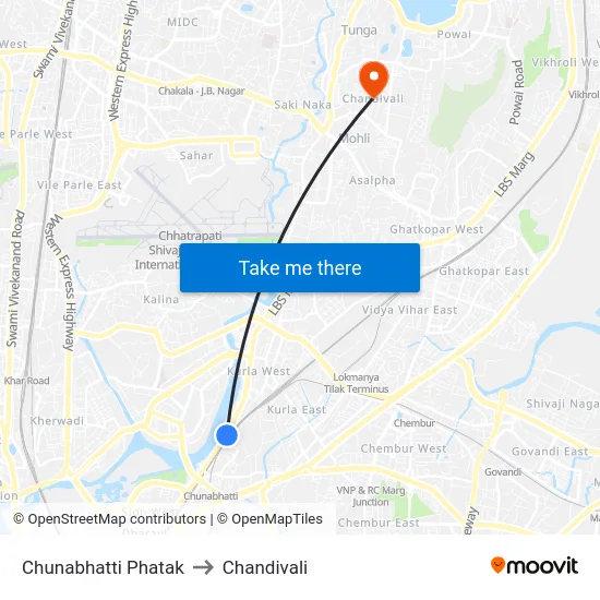 Chunabhatti Phatak to Chandivali map
