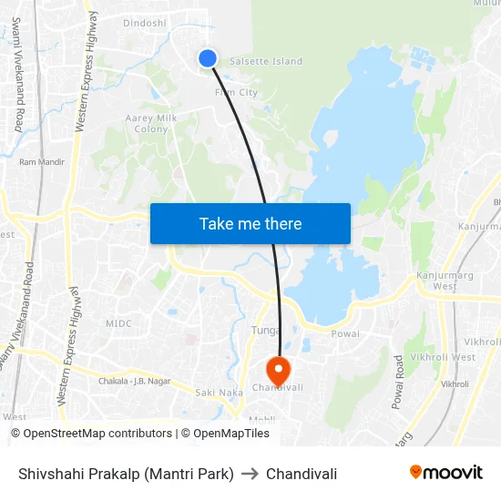 Shivshahi Prakalp (Mantri Park) to Chandivali map
