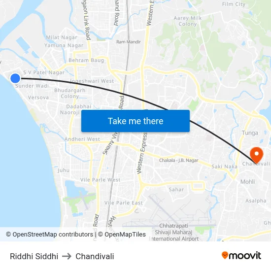 Riddhi Siddhi to Chandivali map