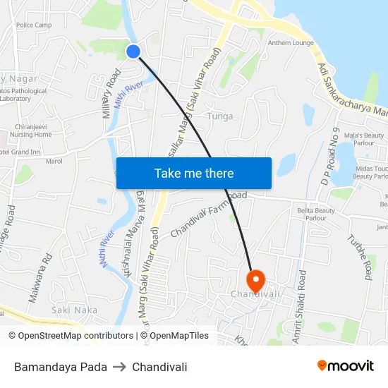 Bamandaya Pada to Chandivali map