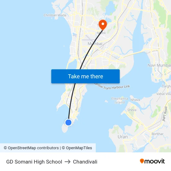 GD Somani High School to Chandivali map