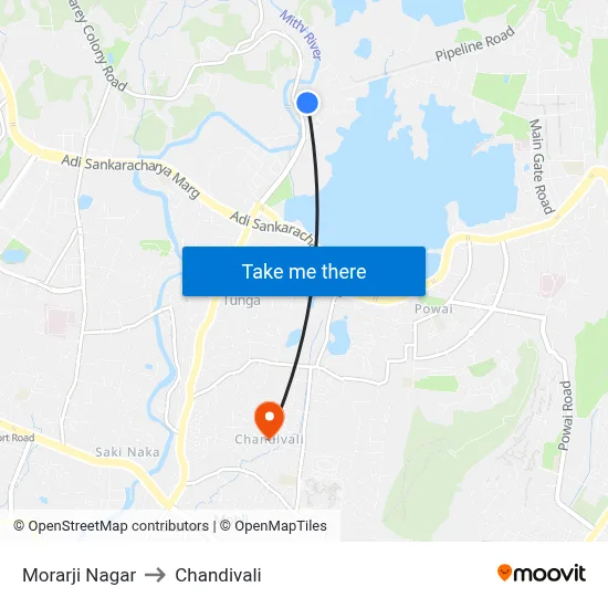 Morarji Nagar to Chandivali map