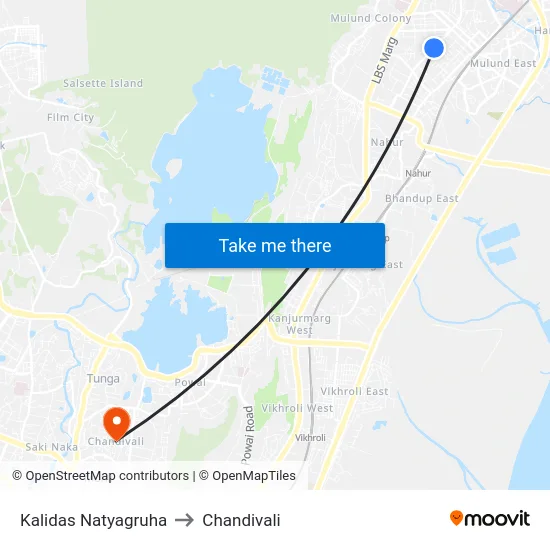 Kalidas Natyagruha to Chandivali map
