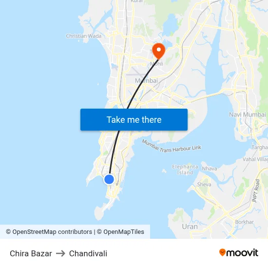 Chira Bazar to Chandivali map