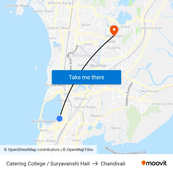 Catering College / Suryavanshi Hall to Chandivali map