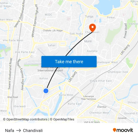 Nafa to Chandivali map