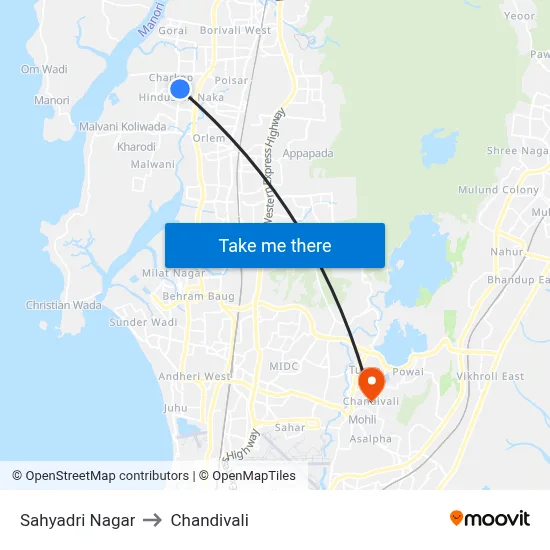 Sahyadri Nagar to Chandivali map