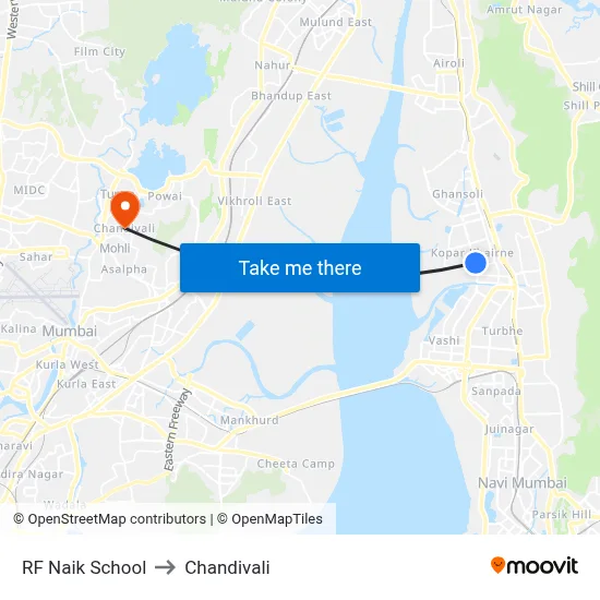 RF Naik School to Chandivali map