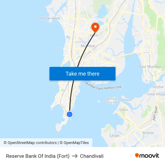 Reserve Bank Of India (Fort) to Chandivali map