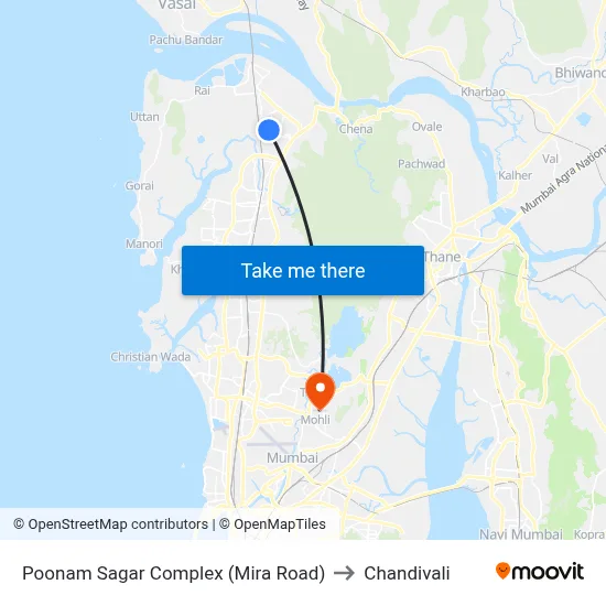 Poonam Sagar Complex (Mira Road) to Chandivali map
