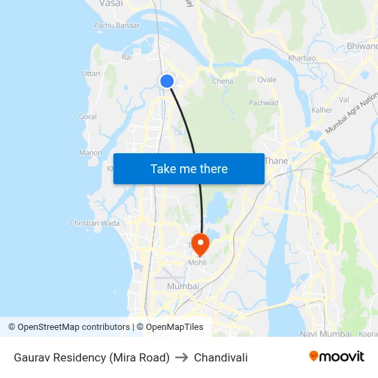 Gaurav Residency (Mira Road) to Chandivali map
