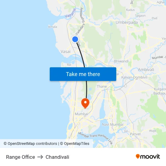 Range Office to Chandivali map