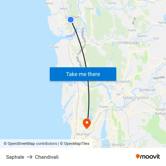 Saphale to Chandivali map