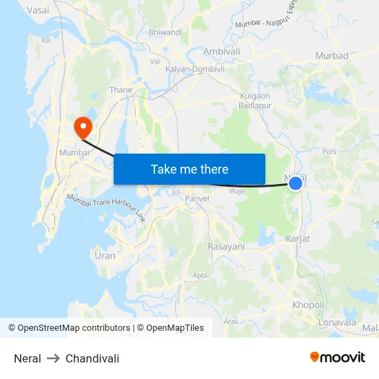 Neral to Chandivali map