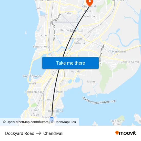 Dockyard Road to Chandivali map