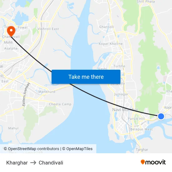 Kharghar to Chandivali map