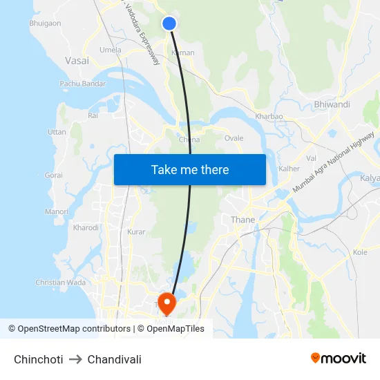 Chinchoti to Chandivali map