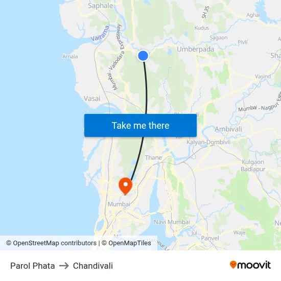 Parol Phata to Chandivali map